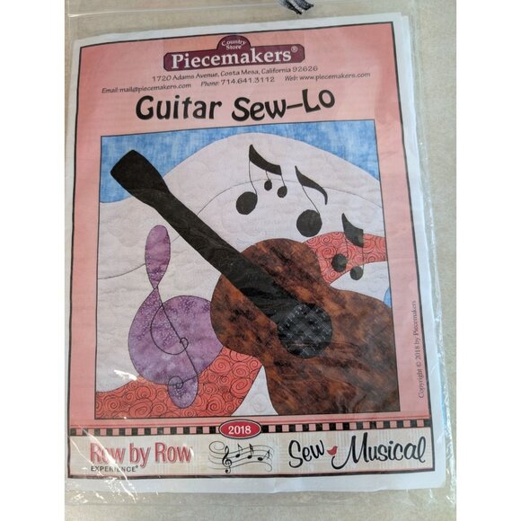 Piecemakers Guitar Sew-Lo Fabric Kit Unique Musical Quilt Project Fabric Incl - Picture 1 of 2